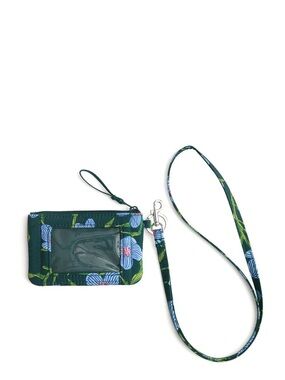 Vera Bradley Zip ID Lanyard Set Charlotte Stems NEW